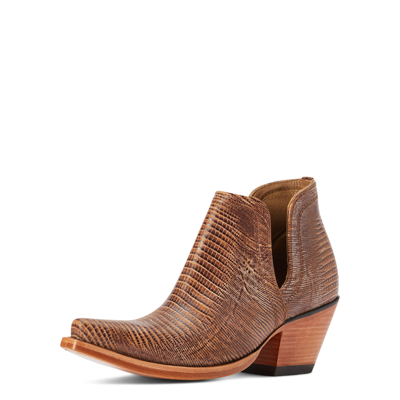 Ariat Women's Dixon Western Bootie in Brown Lizard Print