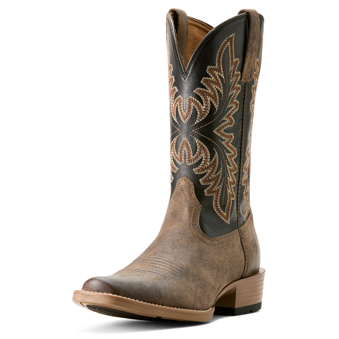 Front Angled View of Ariat Men's Renegade Cowboy Boot in Stone/Black