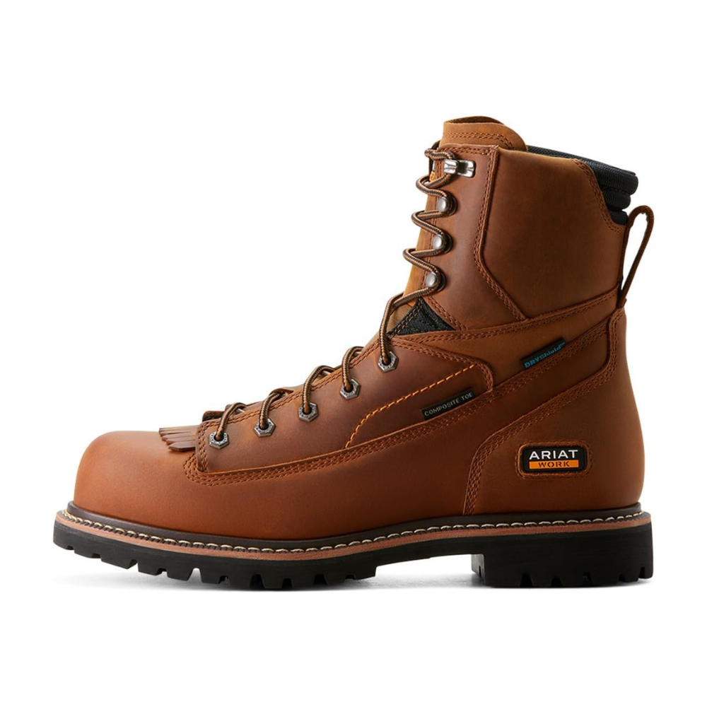 Side of Ariat Men's Longview Shock Shield 8" Waterproof Composite Toe Work Boot