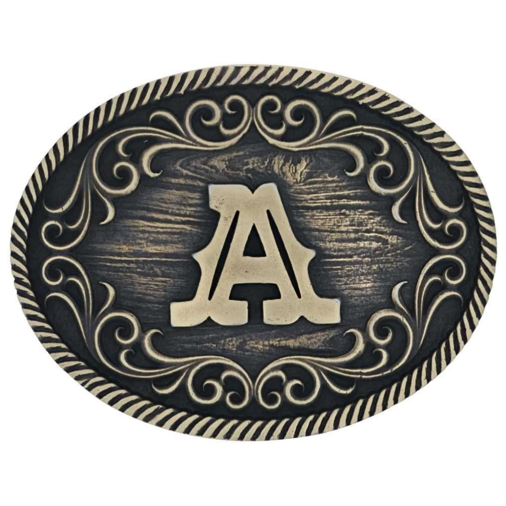 Filigree Initial Attitude Belt Buckle