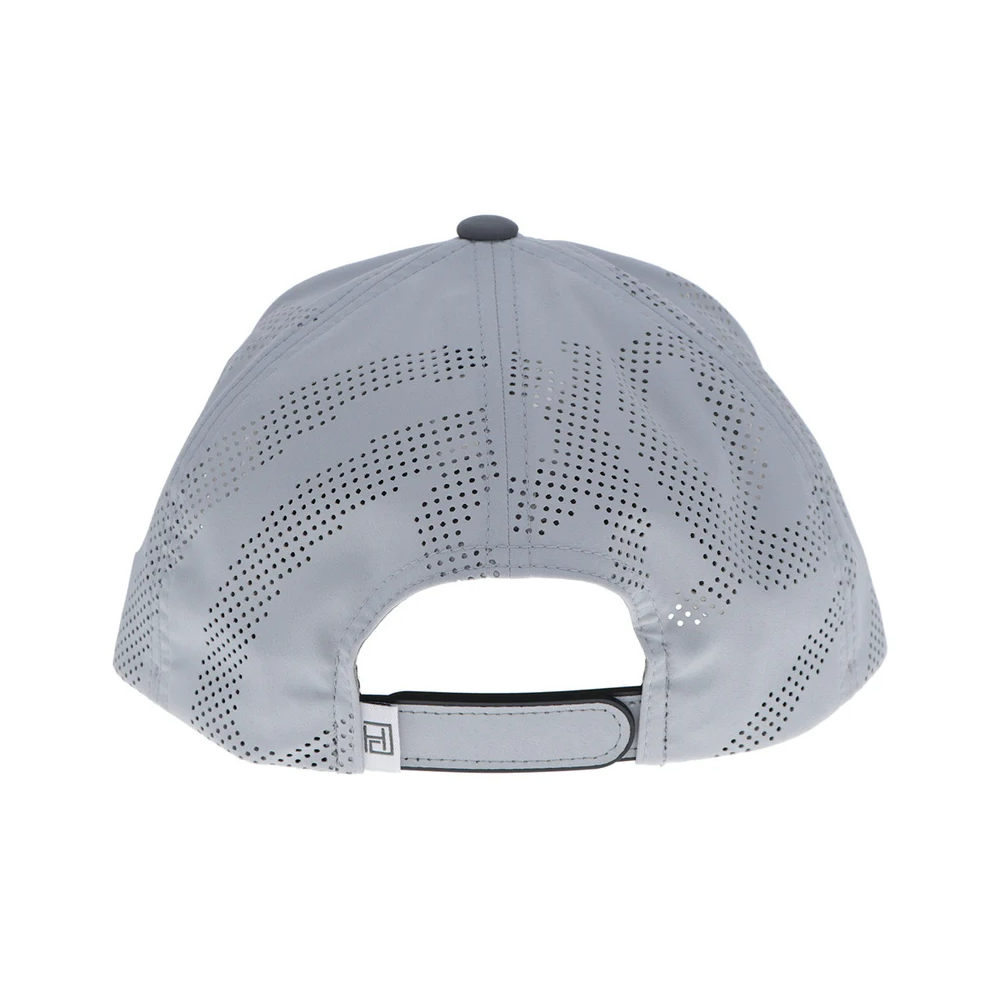 Back of HOOEY Cowboy Golf Grey w/ White Logo Trucker Hat