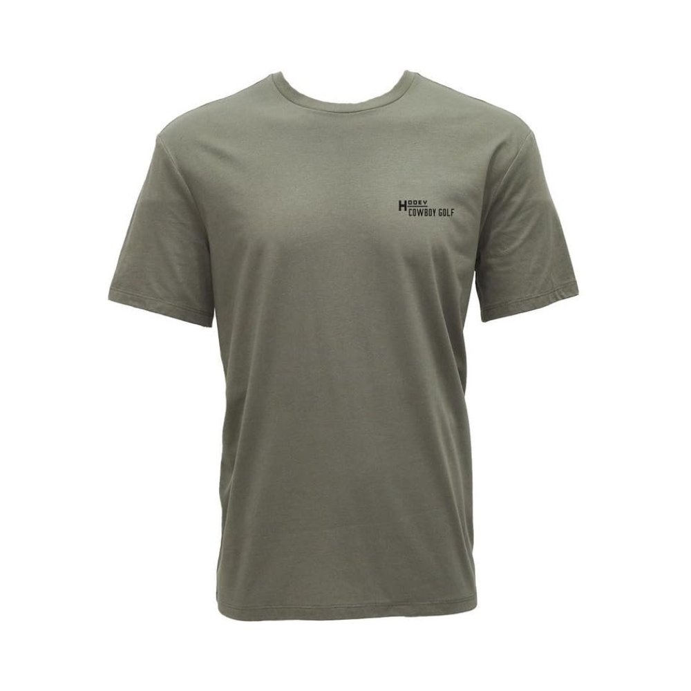 Front of 
HOOEY Men's Country Clubbin' Green Cowboy Golf T-shirt