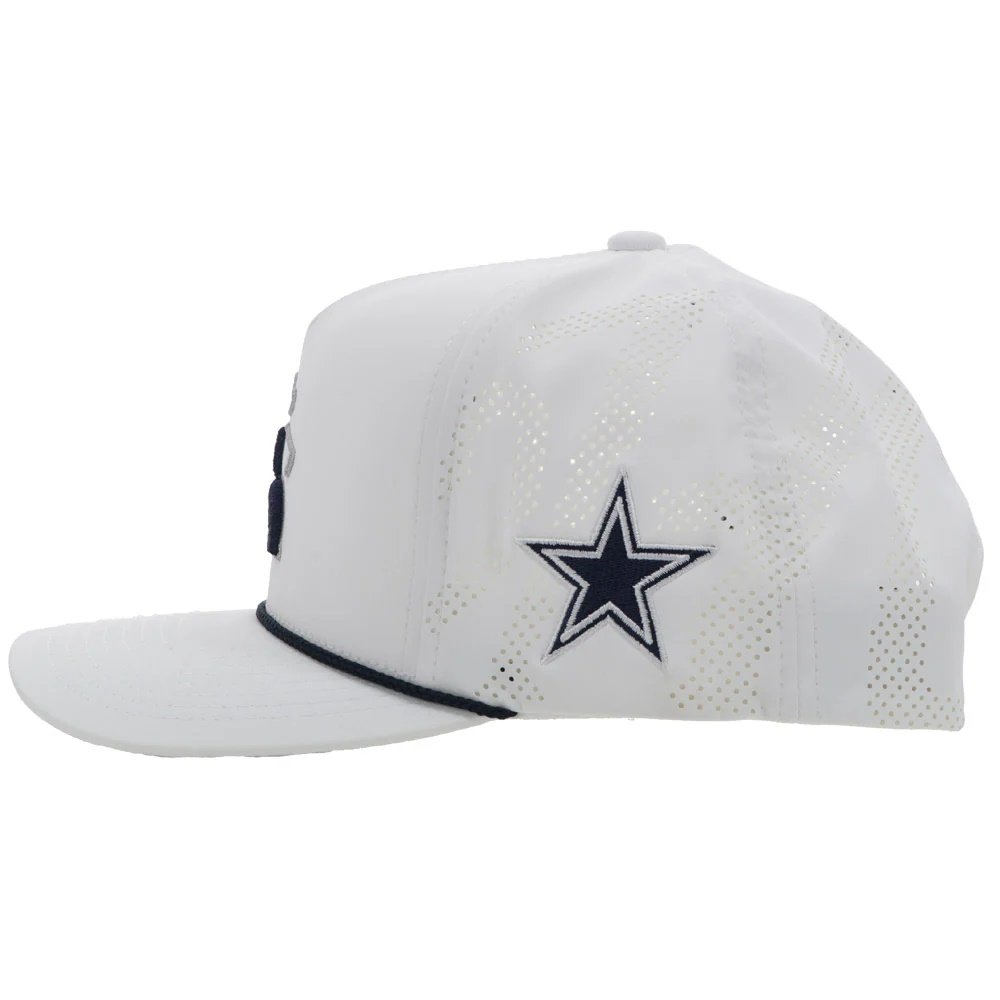 White cap with a star logo on a white background