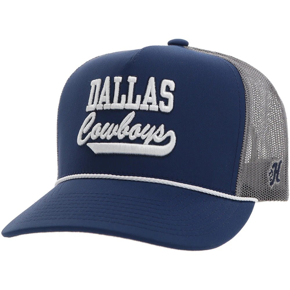 Navy blue cap with 'Dallas Cowboys' text on a white background