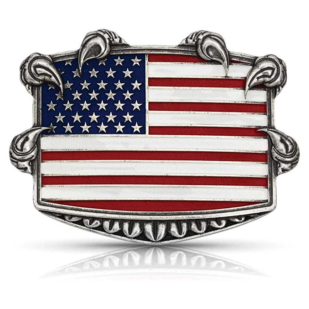 Montana Silversmith American Flag Red Line for Firefighters Belt Buckle Thin Red Line Belt Buckle – Burnley Enterprises main image 4