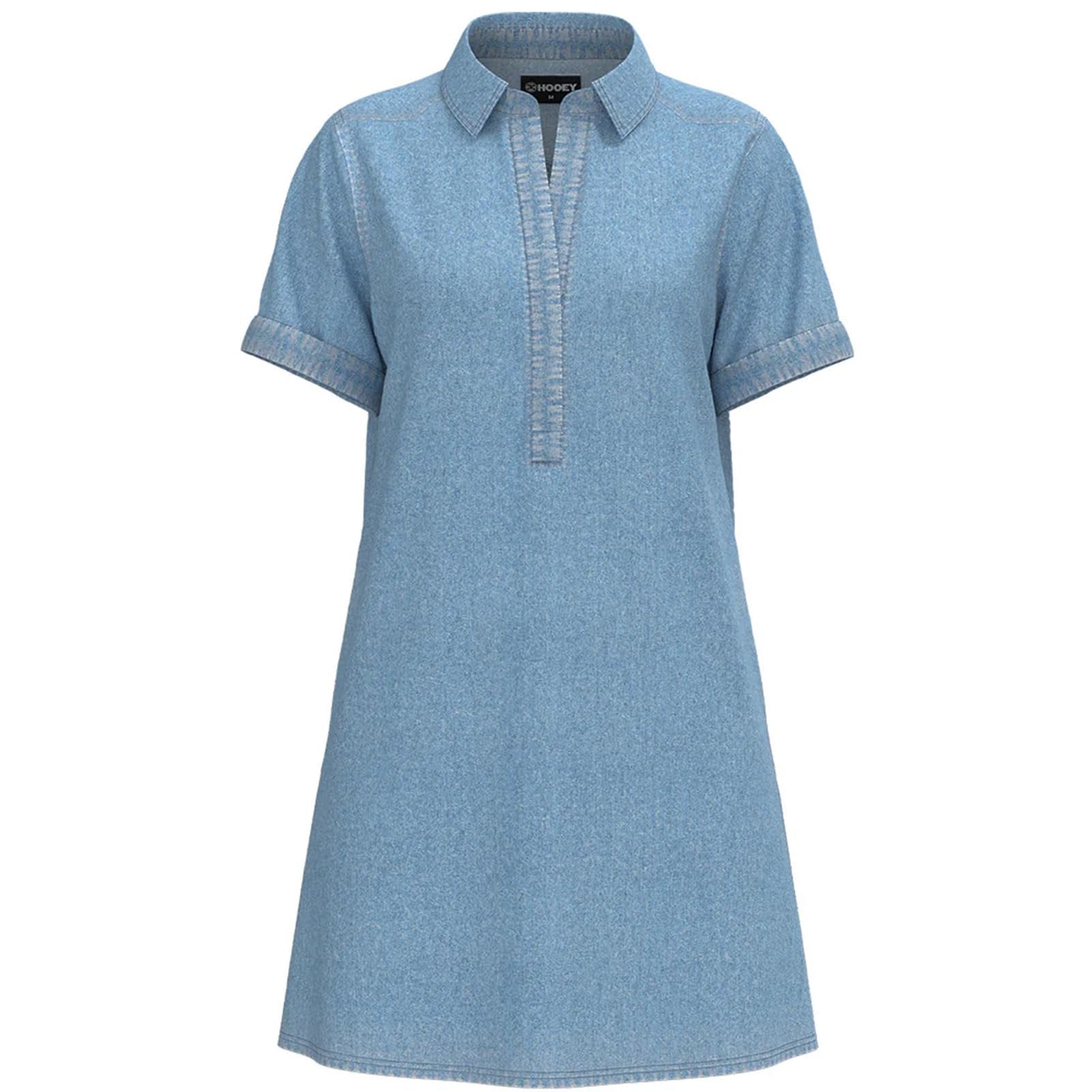 Women's HOOey Denali Denim Chambray Shirt Dress Small Black