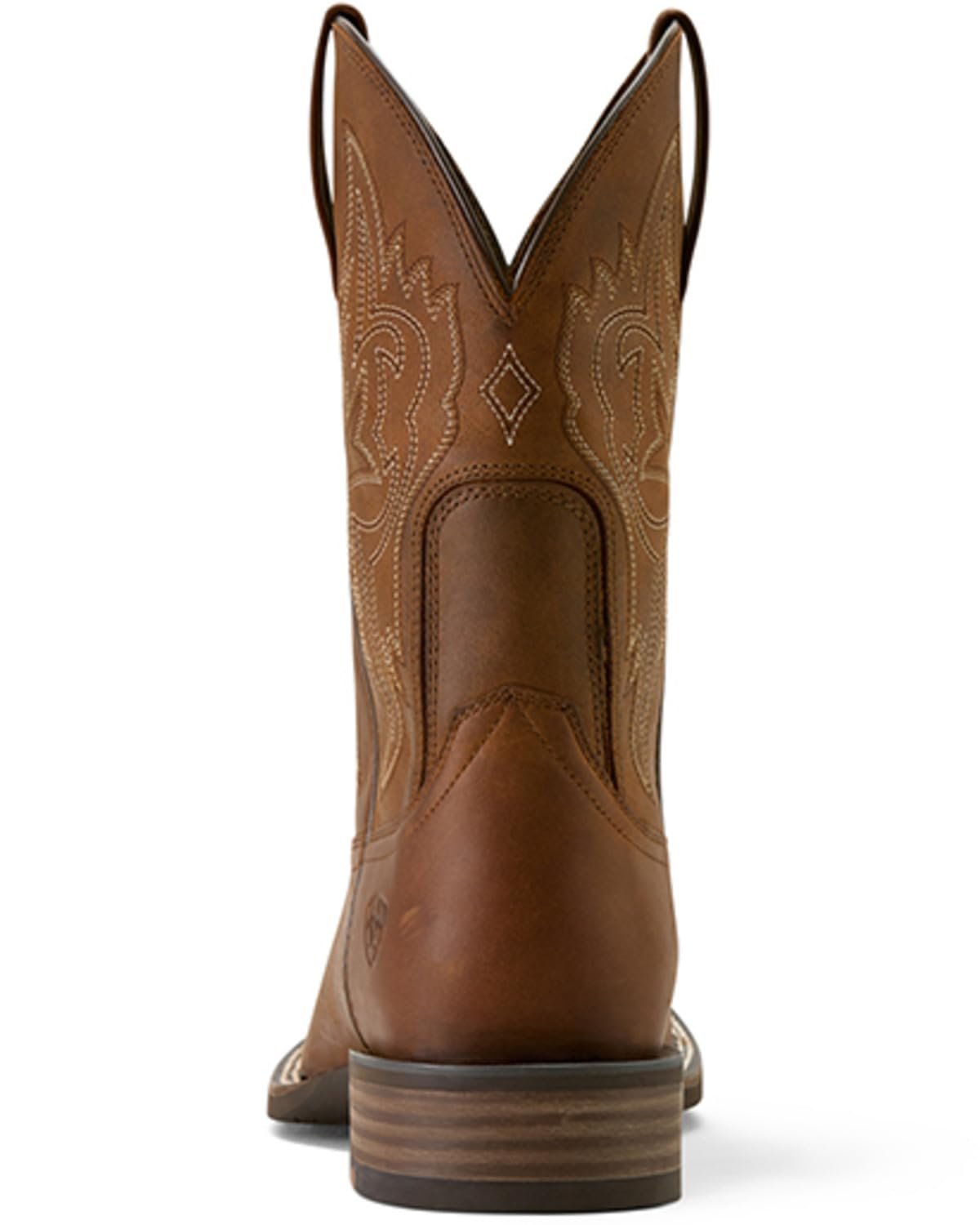 Back of Ariat Men's Western Big Rig Wide Square Toe Cowboy Boot, Distressed Brown