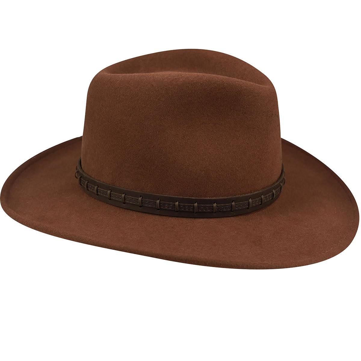 Side Angled View of Bailey Firehole Felt Western Hat in Whiskey