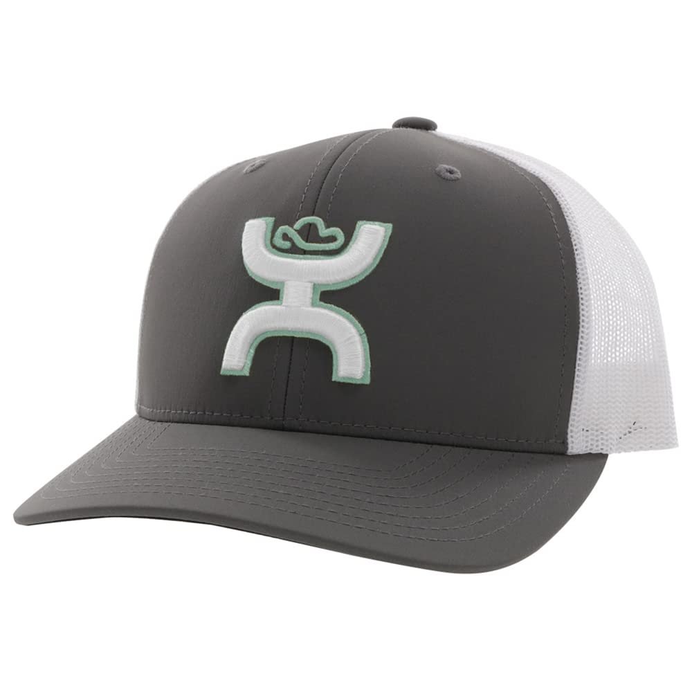 HOOEY Youth Snapback Trucker Mesh Hat in Grey and White