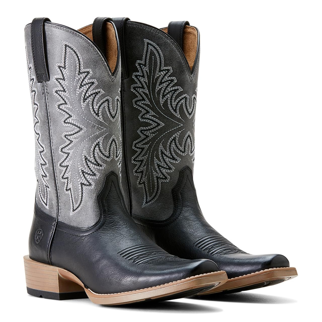 Pair of Ariat Men's Renegade Cowboy Boots in Black Night/Titanium