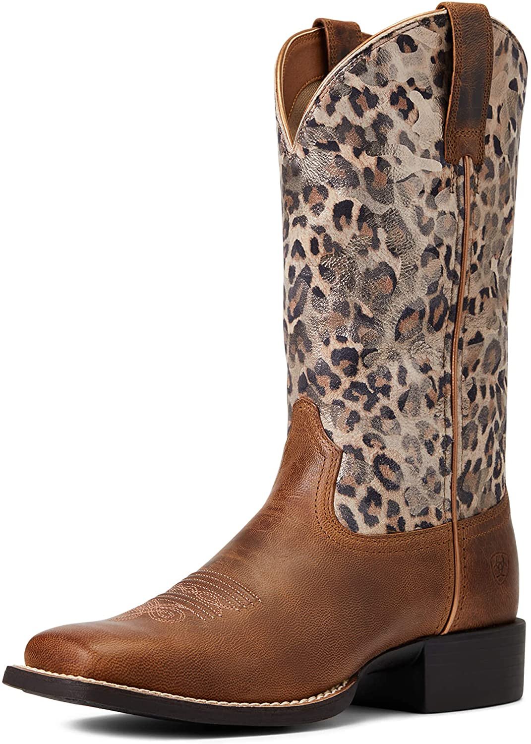 Front Angled View of Ariat Women's Round Up Square Toe Western Boot