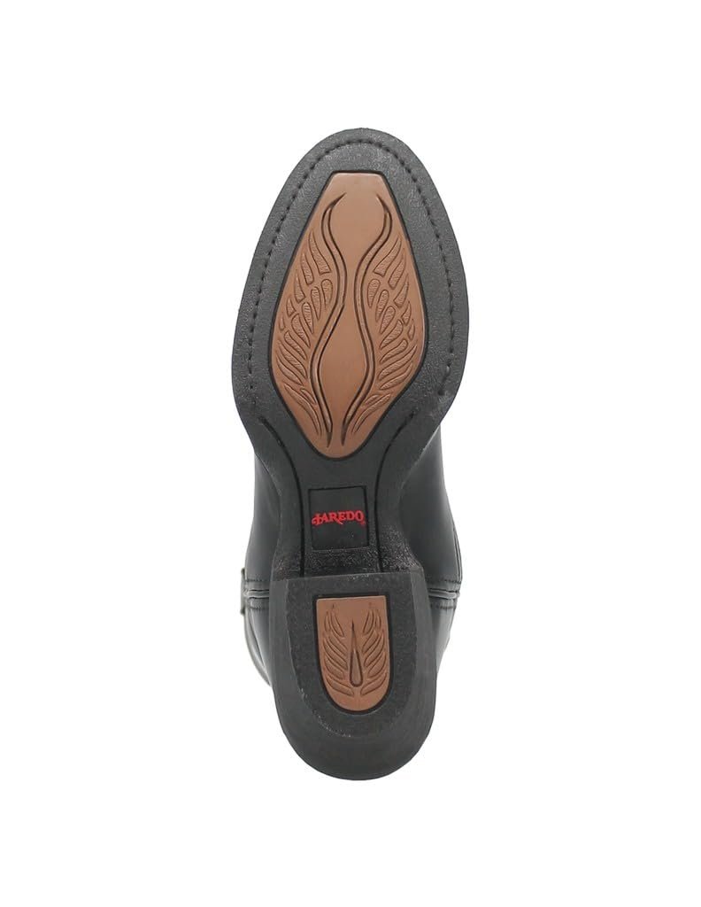 Underside shot of the Laredo Women’s Maxine Performance Western Boot, featuring the synthetic outsole with the brand’s logo and leaf-patterned tread.