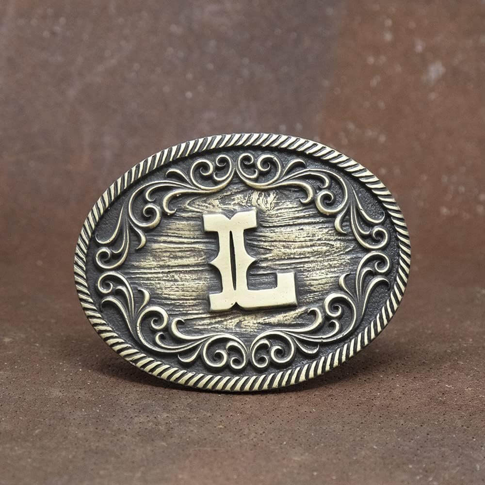 Montana Silversmiths Filigree Initial Attitude Belt Buckle - L