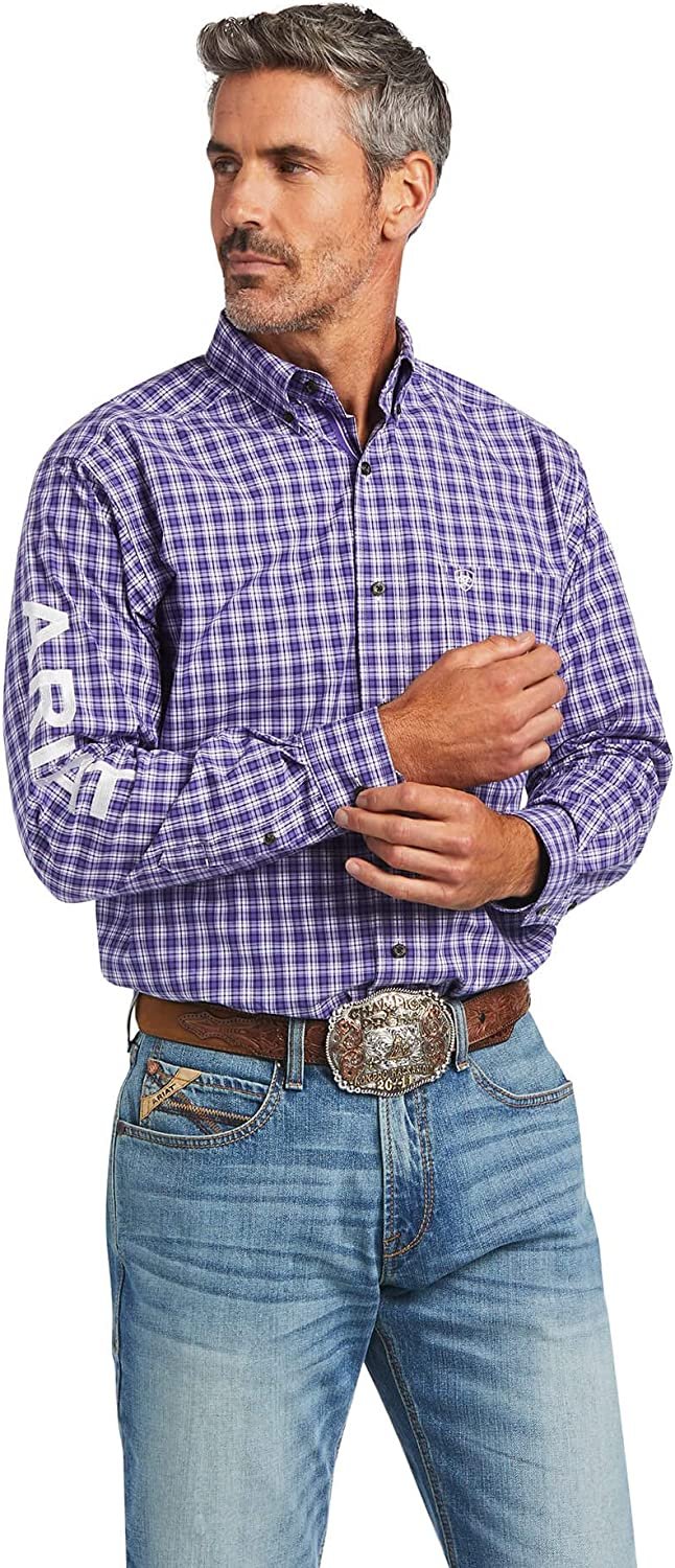 Ariat Men's Pro Series Team Classic Fit Shirt in Purple Dawn