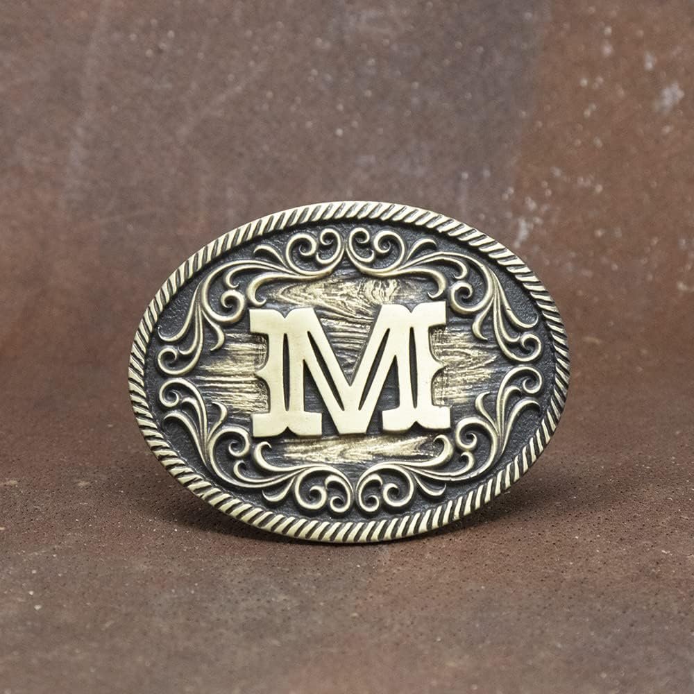 Montana Silversmiths Filigree Initial Attitude Belt Buckle - M