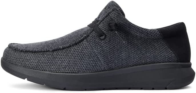 Side Profile of Ariat Men's Hilo Stretch Lace Loafer in Heathered Smoke/Black