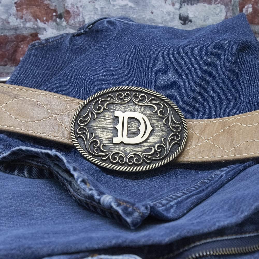 Montana Silversmiths Filigree Initial Attitude Belt Buckle - D