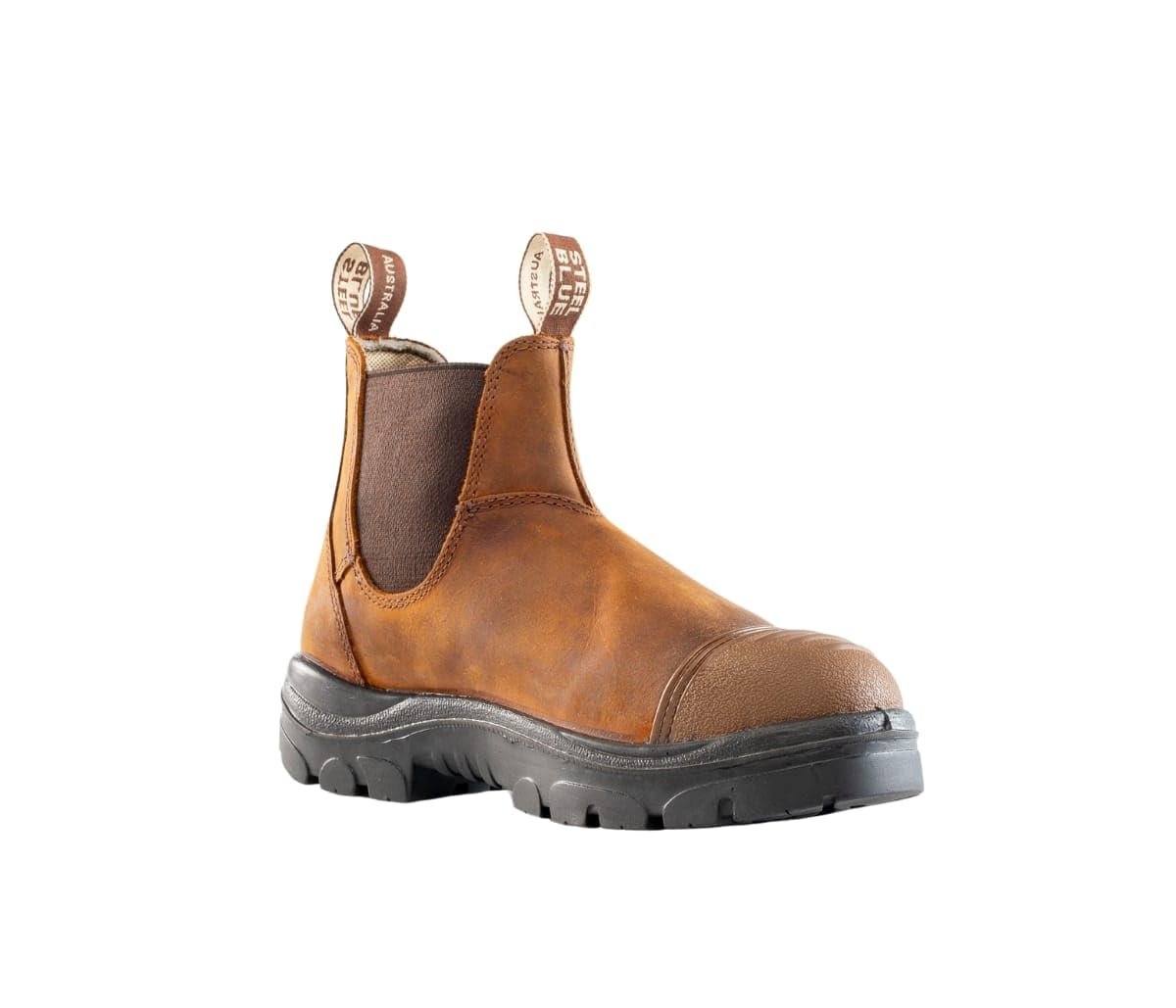 Steel Blue Hobart: Scuff Cap Work Boot in Brown
