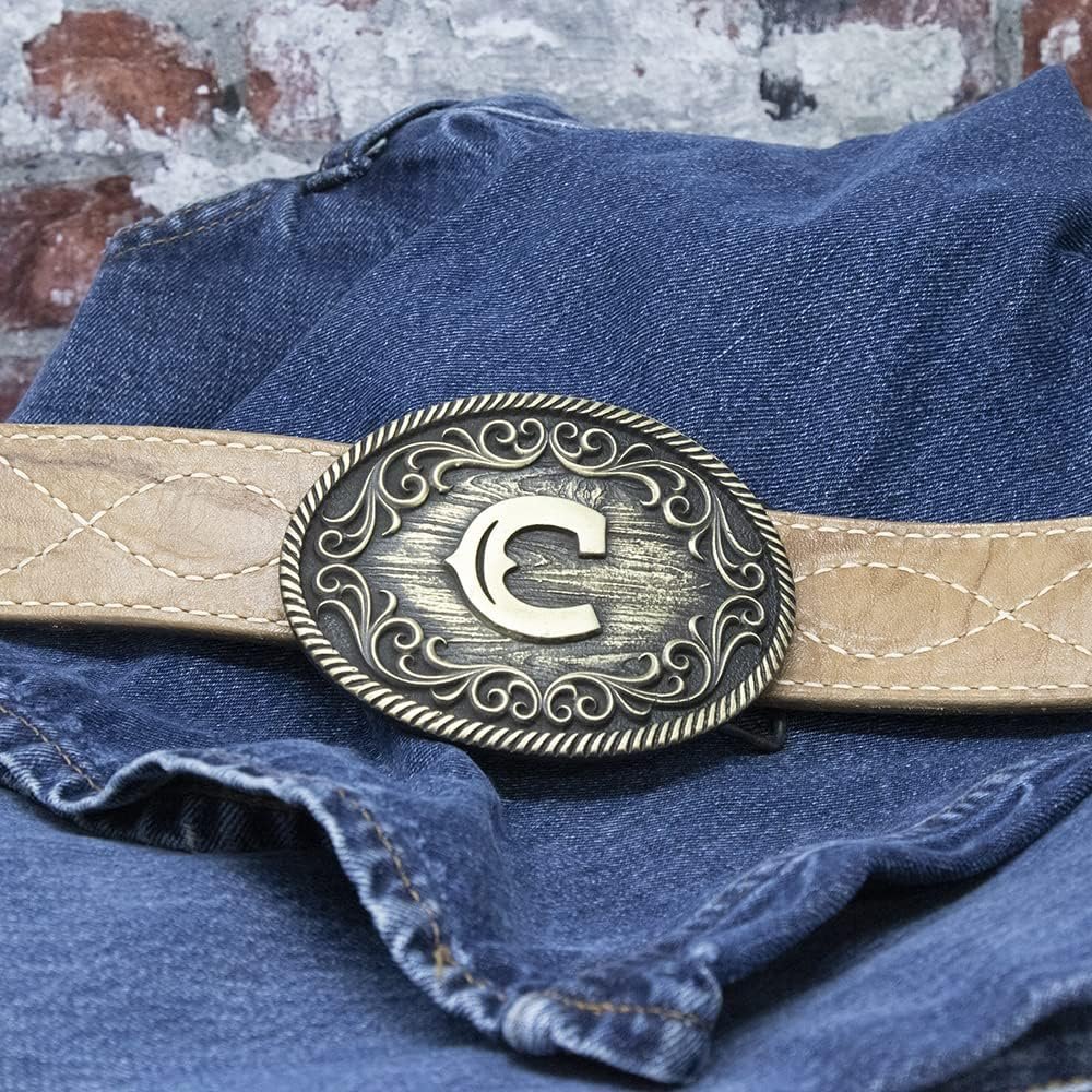 Montana Silversmiths Filigree Initial Attitude Belt Buckle - C