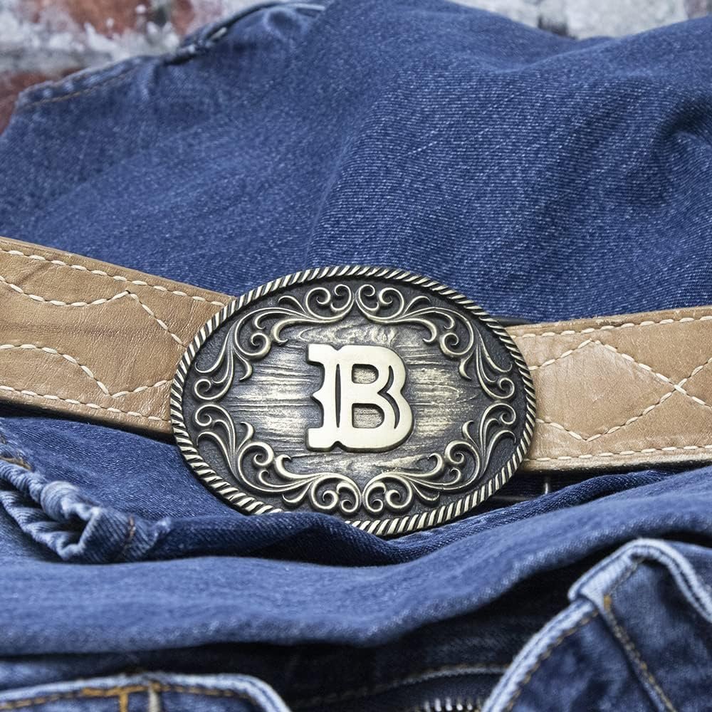 Montana Silversmiths Filigree Initial Attitude Belt Buckle - B