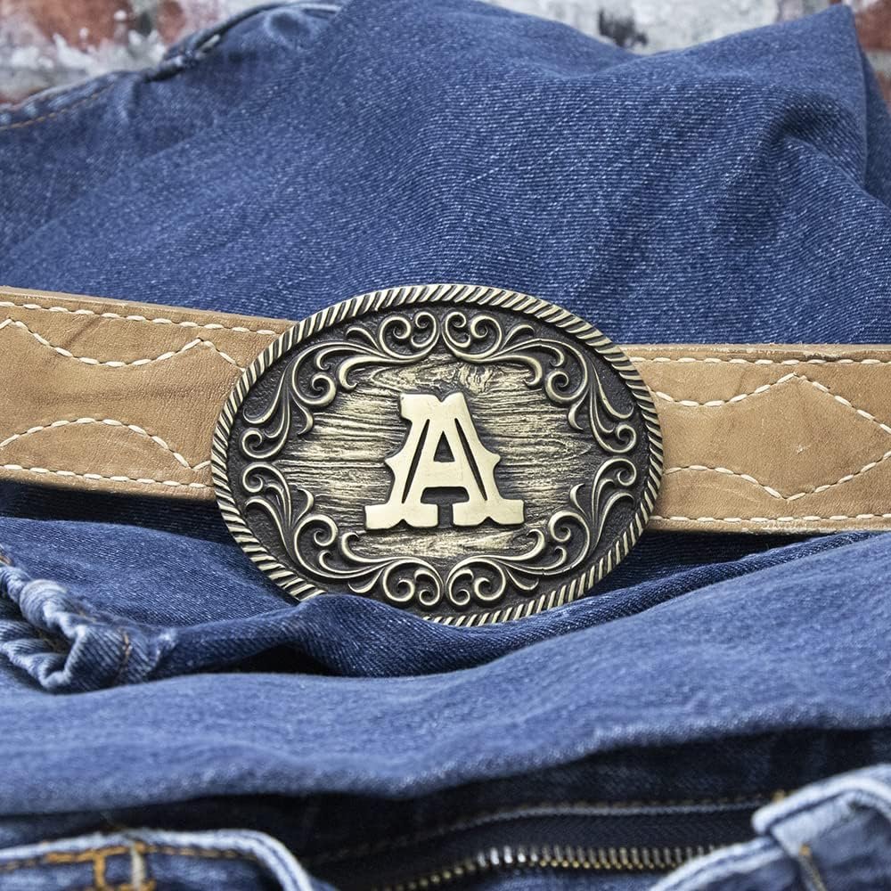 Montana Silversmiths Filigree Initial Attitude Belt Buckle - A