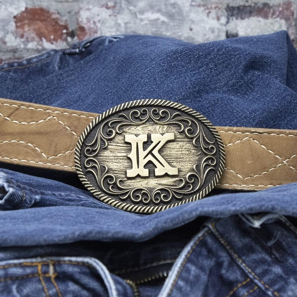 Montana Silversmiths Filigree Initial Attitude Belt Buckle - K