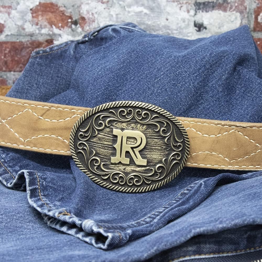 Montana Silversmiths Filigree Initial Attitude Belt Buckle - R