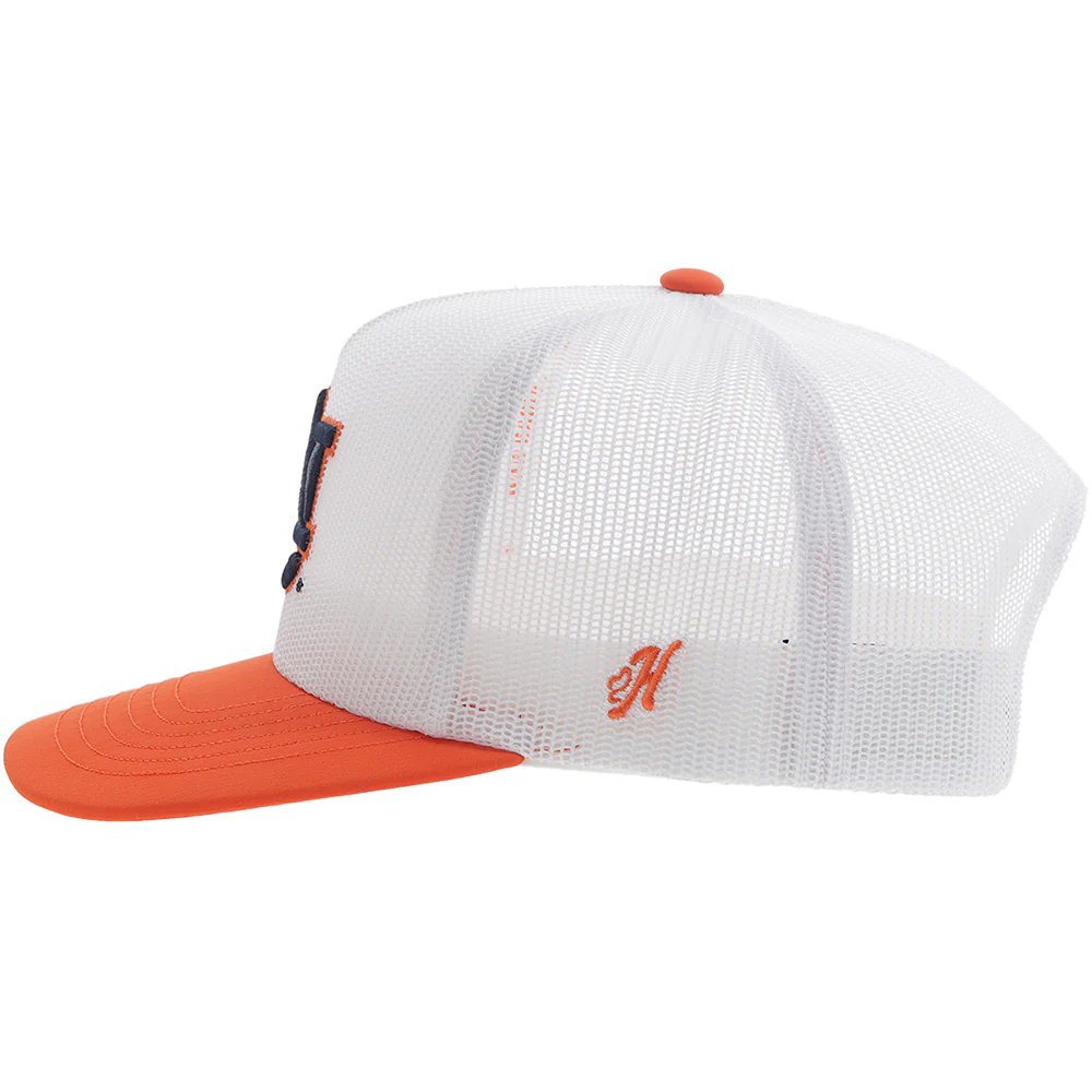 Left side of Hooey Auburn Univsity Snapback Hat, White/Orange