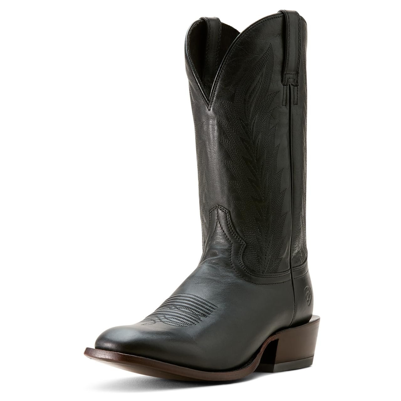 Front Angled View of Ariat Men's Willie Western Boot in Midnight Black