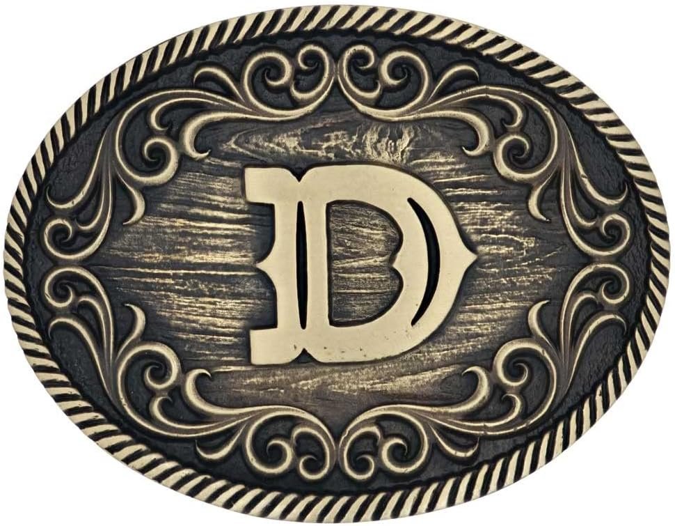 Montana Silversmiths Filigree Initial Attitude Belt Buckle - D