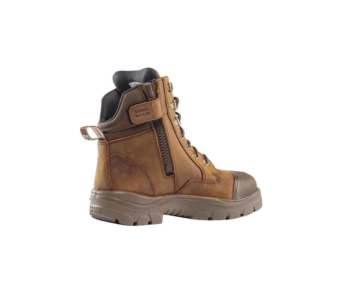 Side of Steel Blue Southern Cross Zip Safety Boot