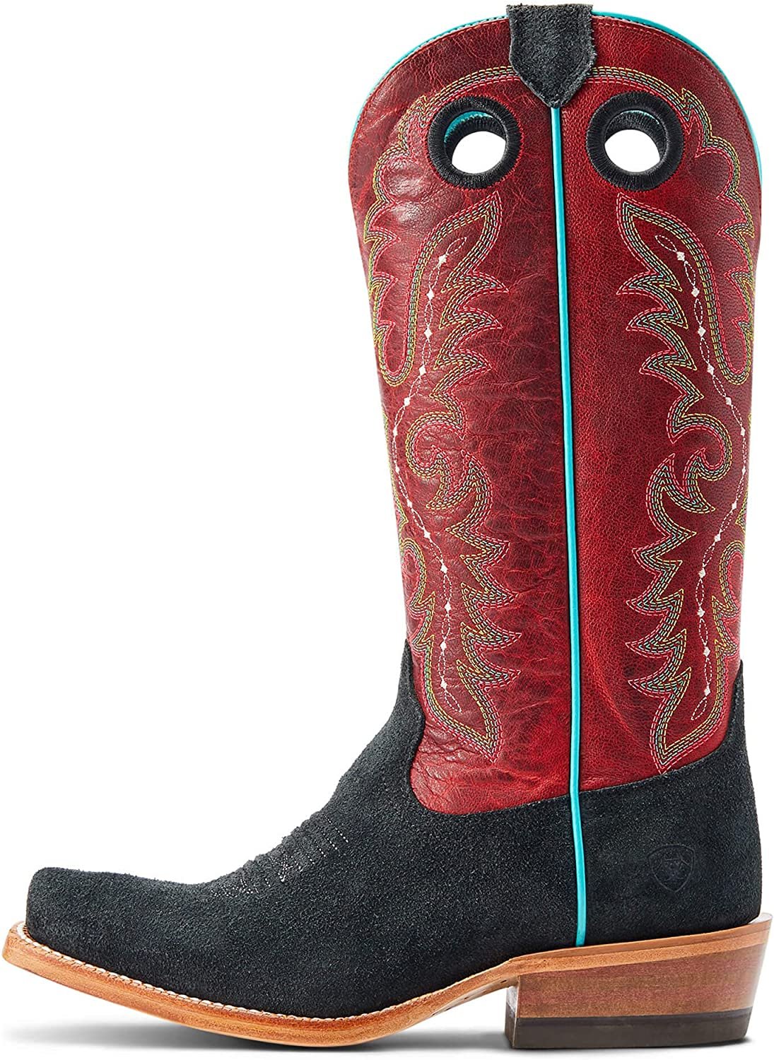Side Profile of Ariat Women's Futurity Boon Western Boot in Black Roughout