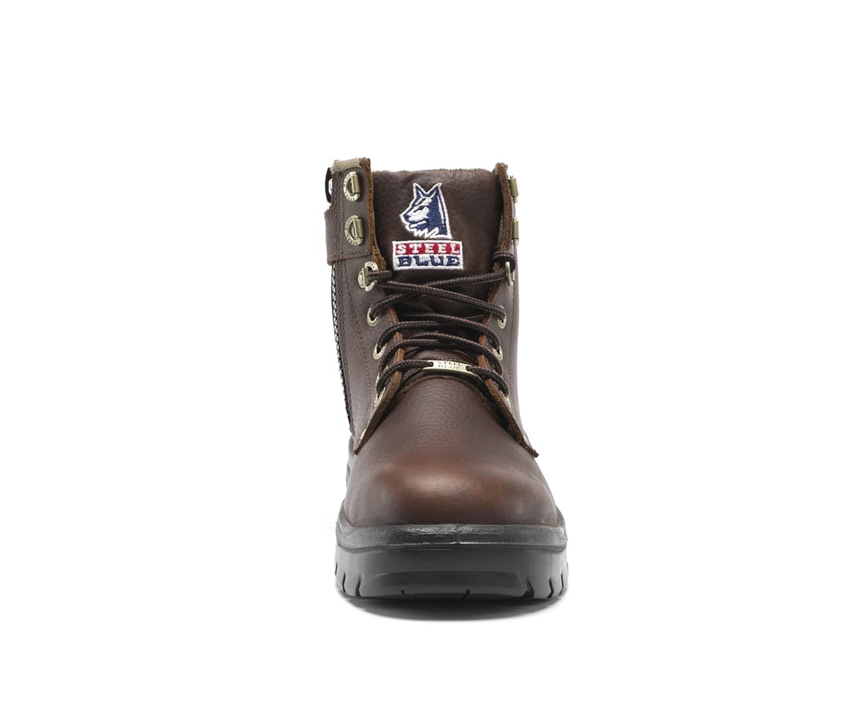 Front of Steel Blue Argyle Zip Work Boot