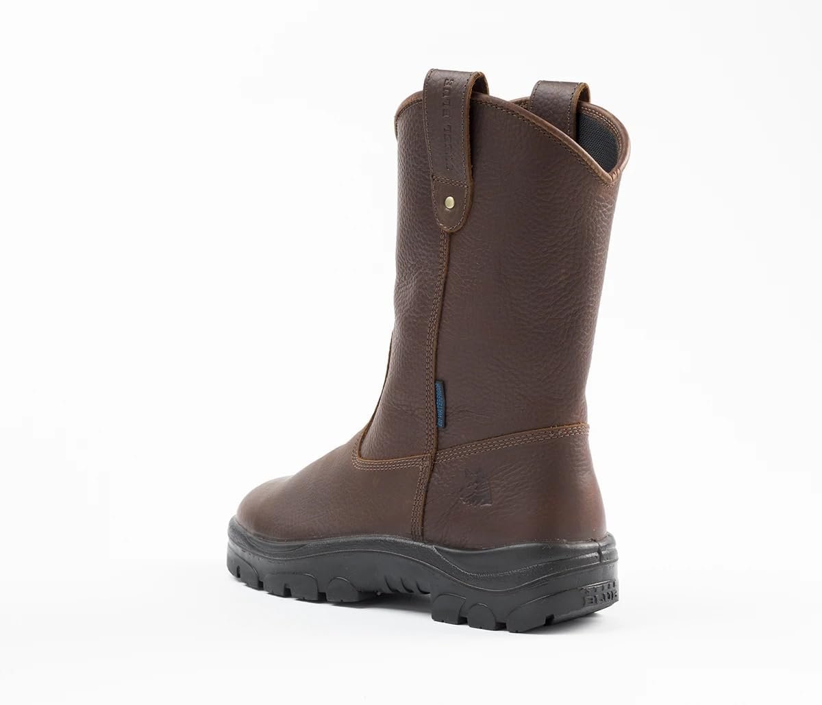 Angled Back View of Steel Blue Heeler Soft Toe Work Boot