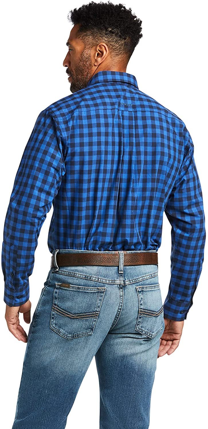 Back of Ariat Men's Pro Series Team Classic Fit Shirt in Cerulean Blue