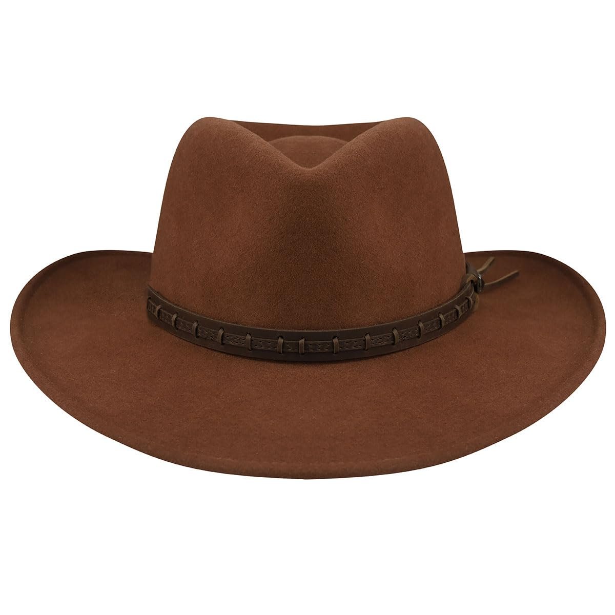 Front View of Bailey Firehole Felt Western Hat in Whiskey