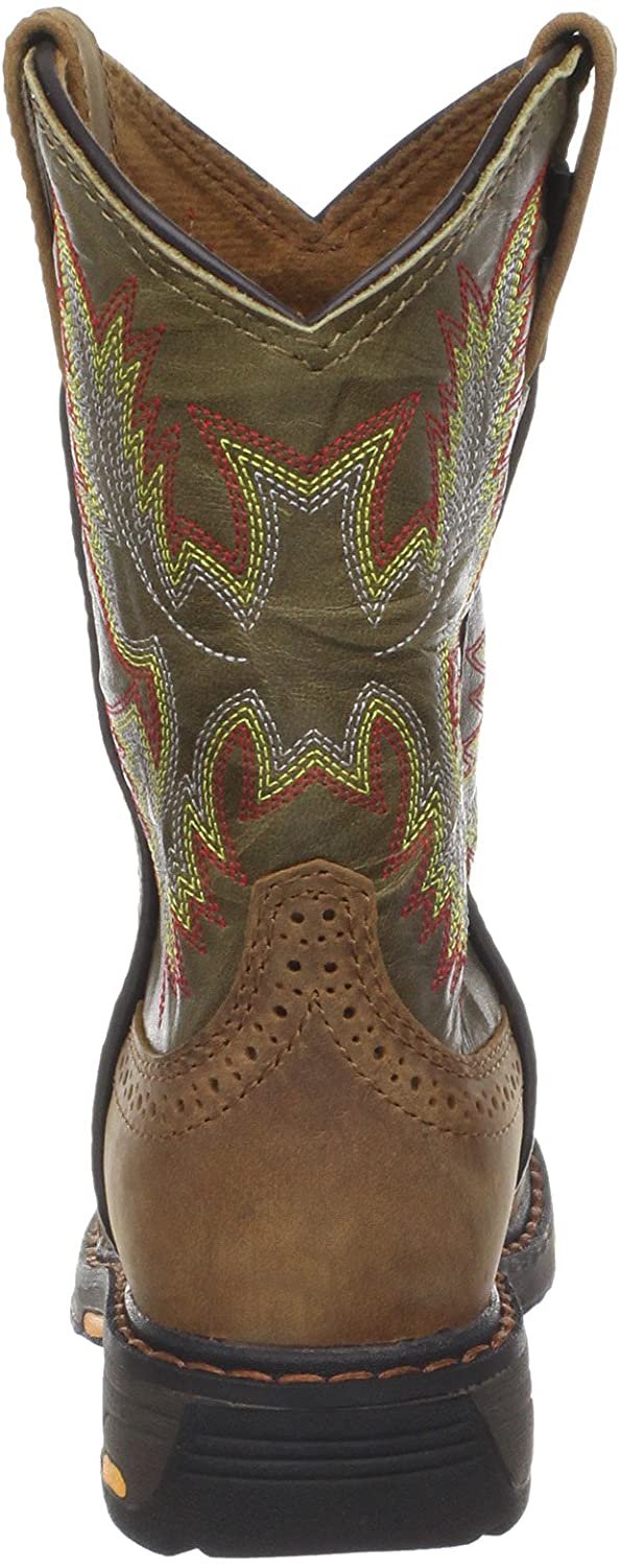 Back of Ariat Youth WorkHog Pull-on Round Toe Boot