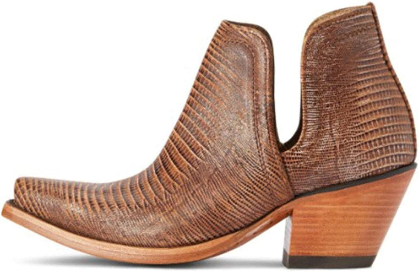 Ariat Women's Dixon Western Bootie in Brown Lizard Print