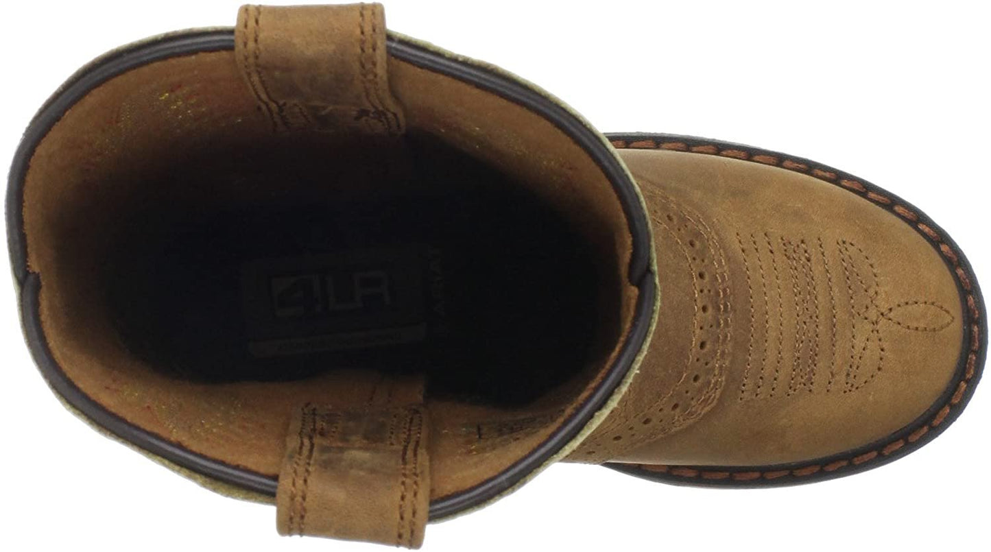 Top View of Ariat Youth WorkHog Pull-on Round Toe Boot