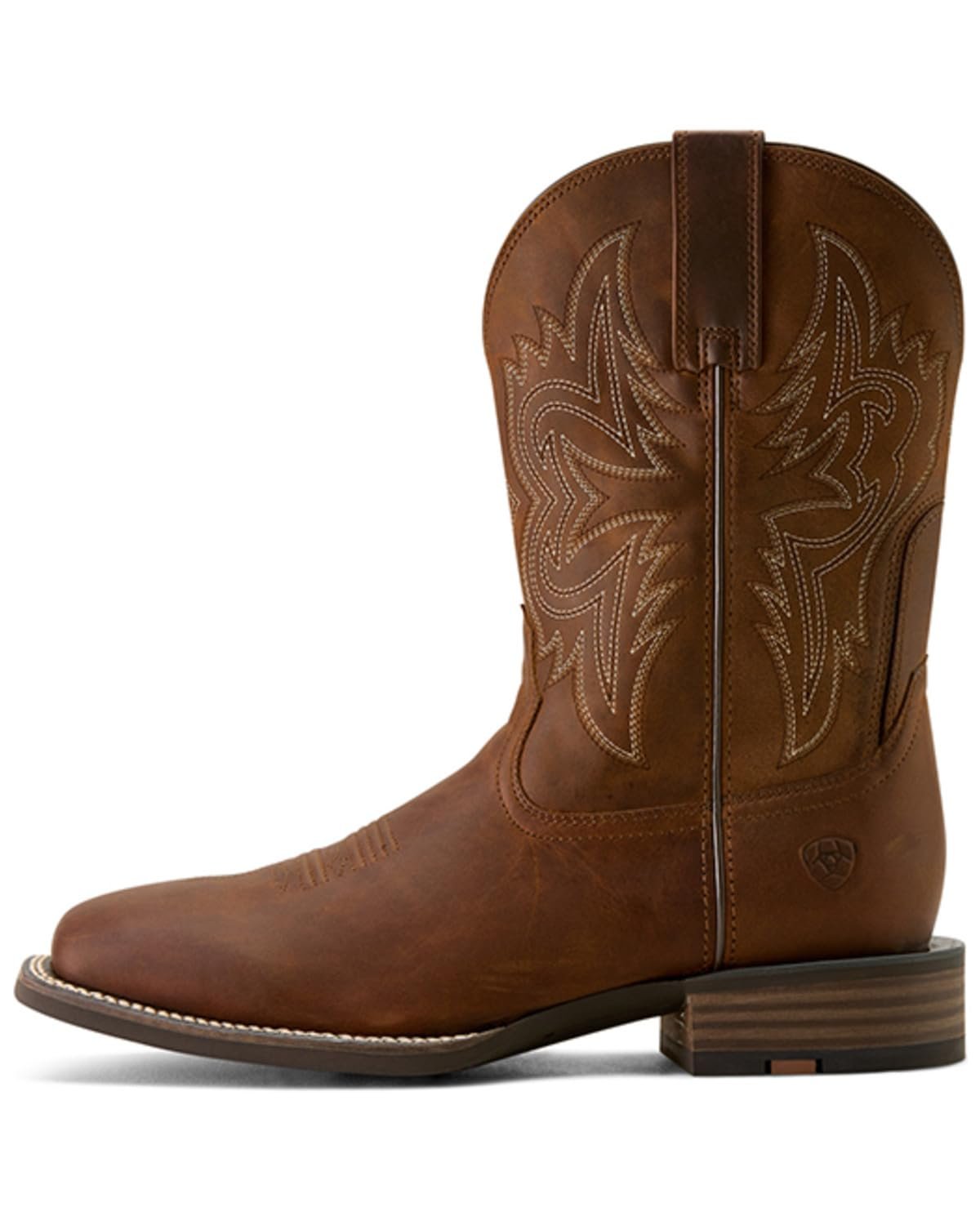 Side of Ariat Men's Western Big Rig Wide Square Toe Cowboy Boot, Distressed Brown