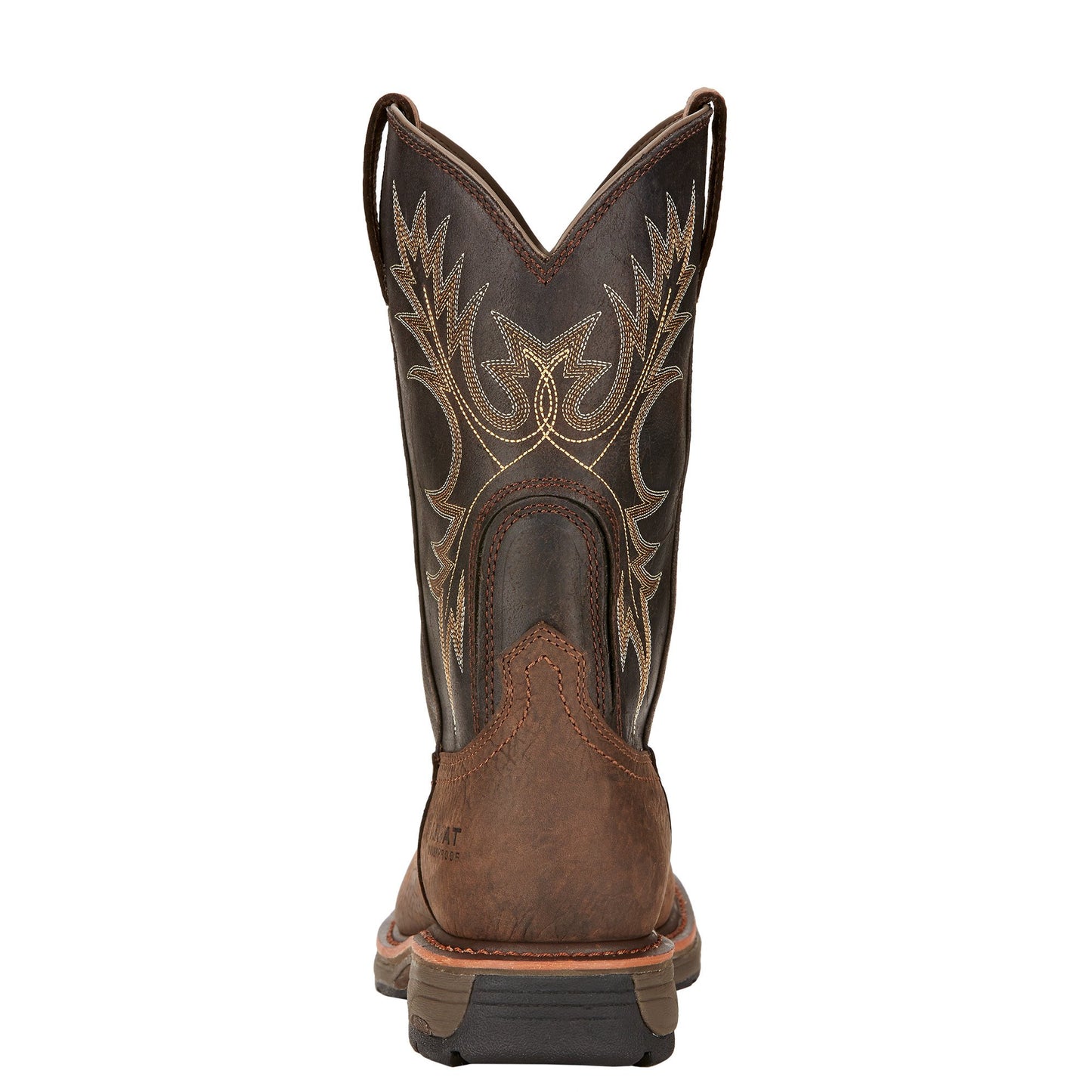 Back of Ariat Men's Workhog Wide Square Toe H2O Work Boot