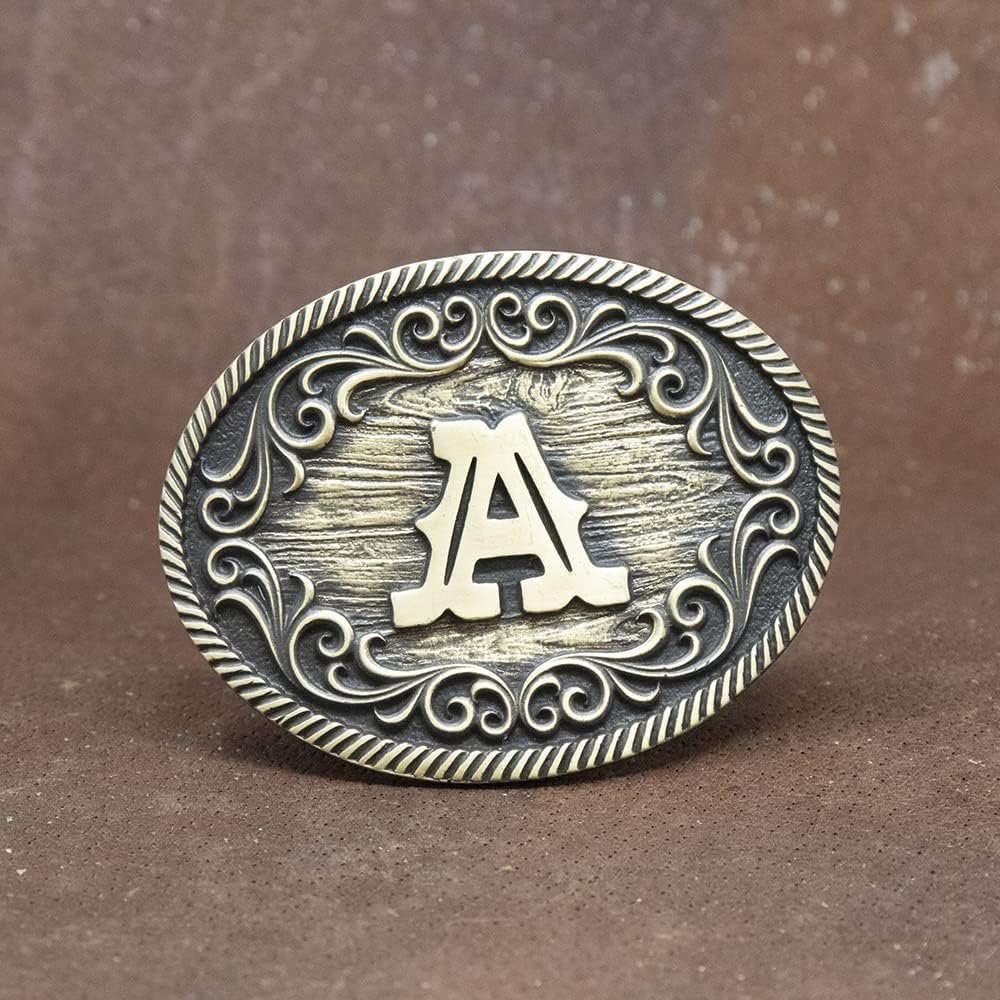 Montana Silversmiths Filigree Initial Attitude Belt Buckle - A