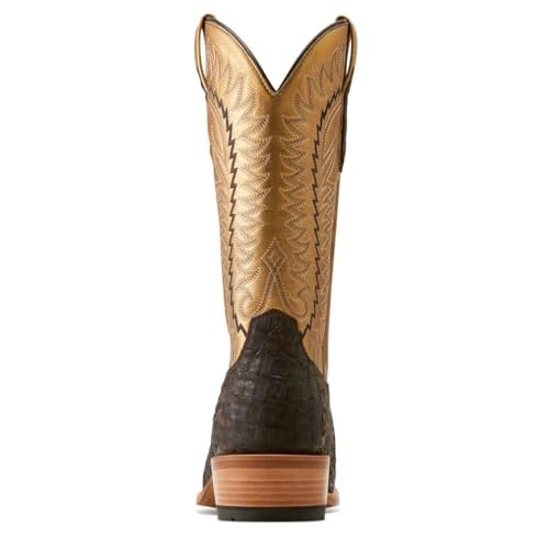 Ariat Brushed Chocolate Caiman Belly Washed Gold Futurity Finalist Men's Cowboy Boot