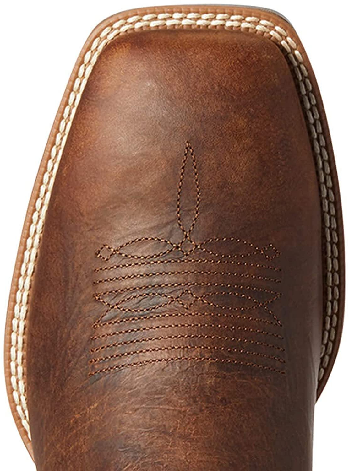Toe Box of Ariat Men's Harness Patriot Ultra Western Boot in Bar Top Brown
