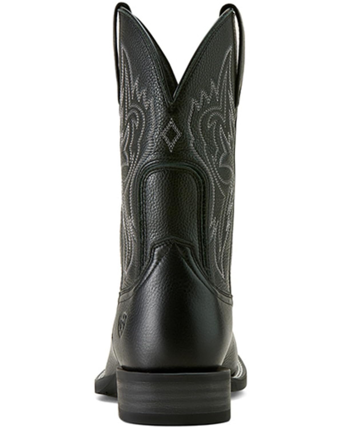 Back of Ariat Men's Western Big Rig Wide Square Toe Cowboy Boot, Black Deertan
