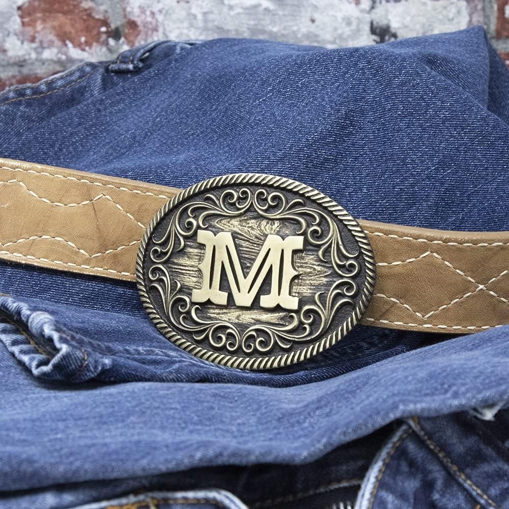Montana Silversmiths Filigree Initial Attitude Belt Buckle - M
