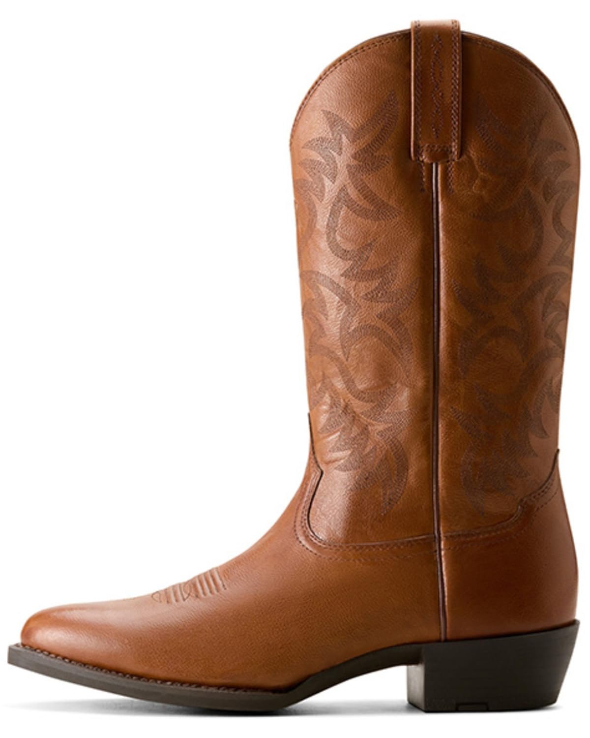 Side Profile of Ariat Men's Heritage R Toe Western Boot in Cognac