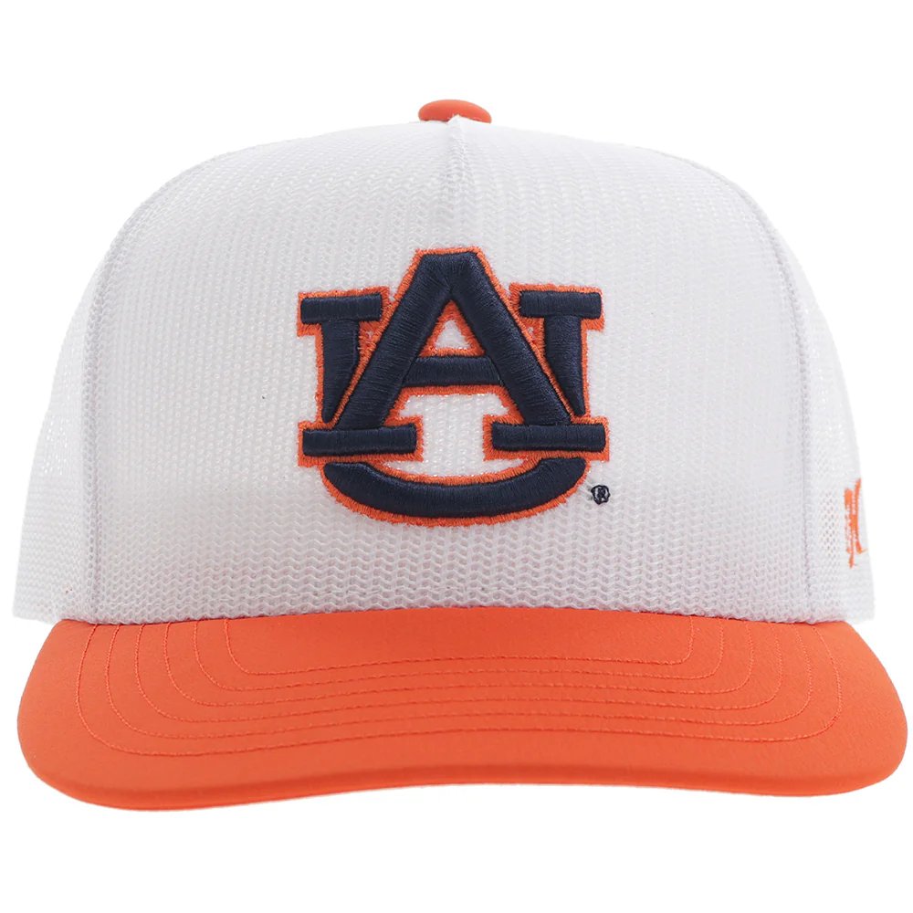 Front of Hooey Auburn Univsity Snapback Hat, White/Orange
