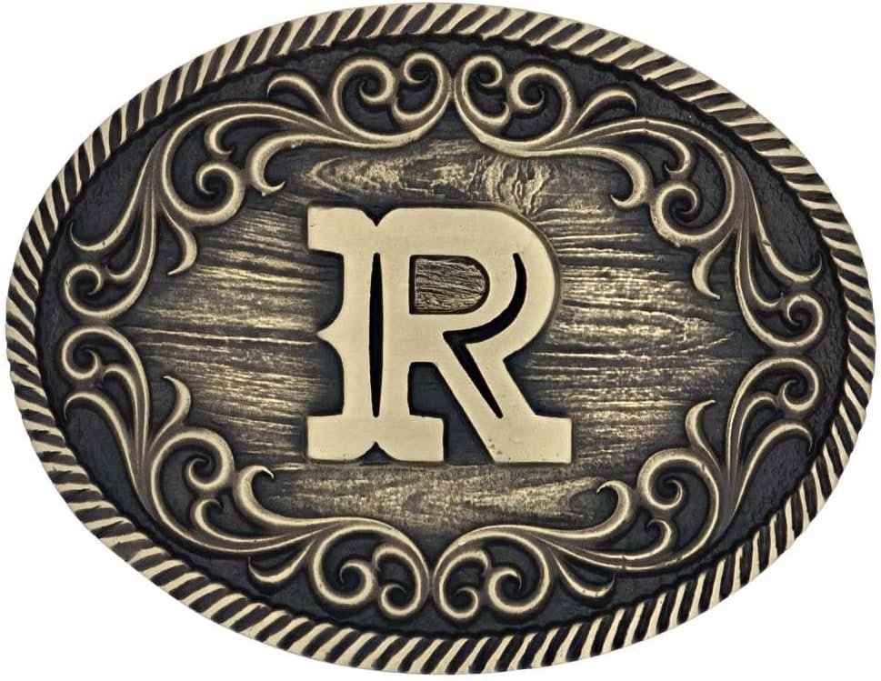 Montana Silversmiths Filigree Initial Attitude Belt Buckle - R