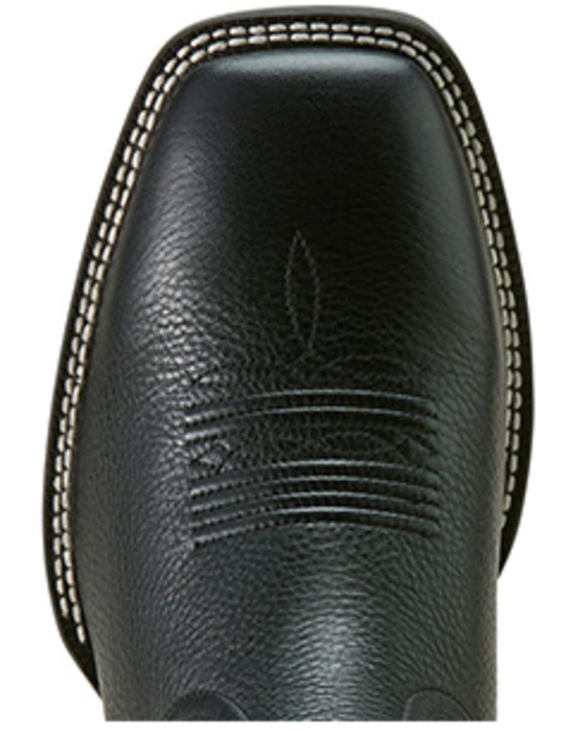 Toe box of Ariat Men's Western Big Rig Wide Square Toe Cowboy Boot, Black Deertan